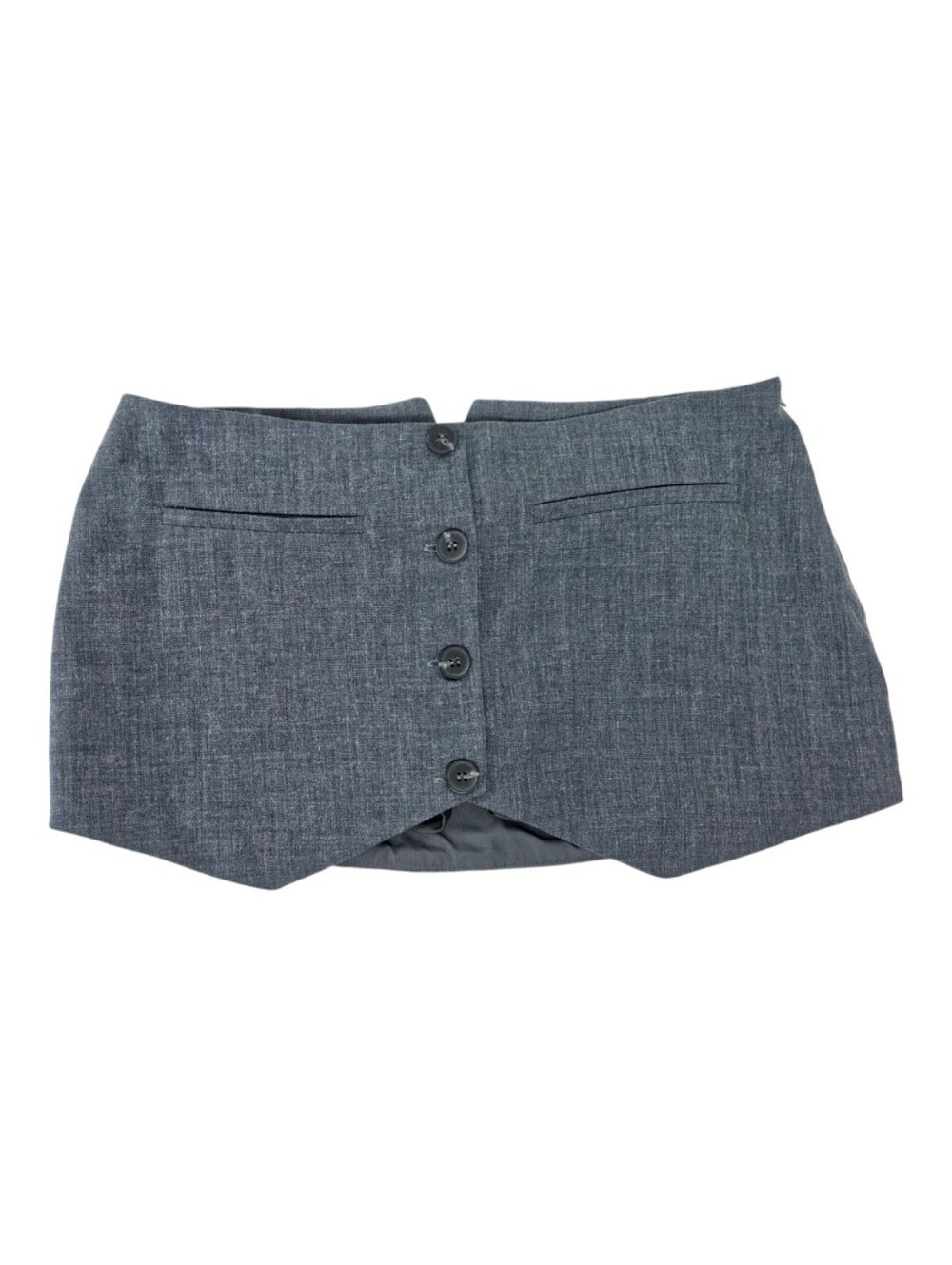 I.AM.GIA Women's XS Gray Micro Mini Skort Skirt Suiting Button Front Y2K Buckle